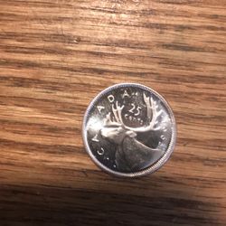 1965 Silver Canadian Quarter Uncirculated