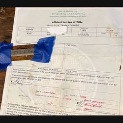 Cummins 1st Gen 89 W350 Papers Title Vin Parts Nostalgia Collector Memorabilia 
