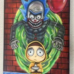 Rick N Morty Horror Painting 
