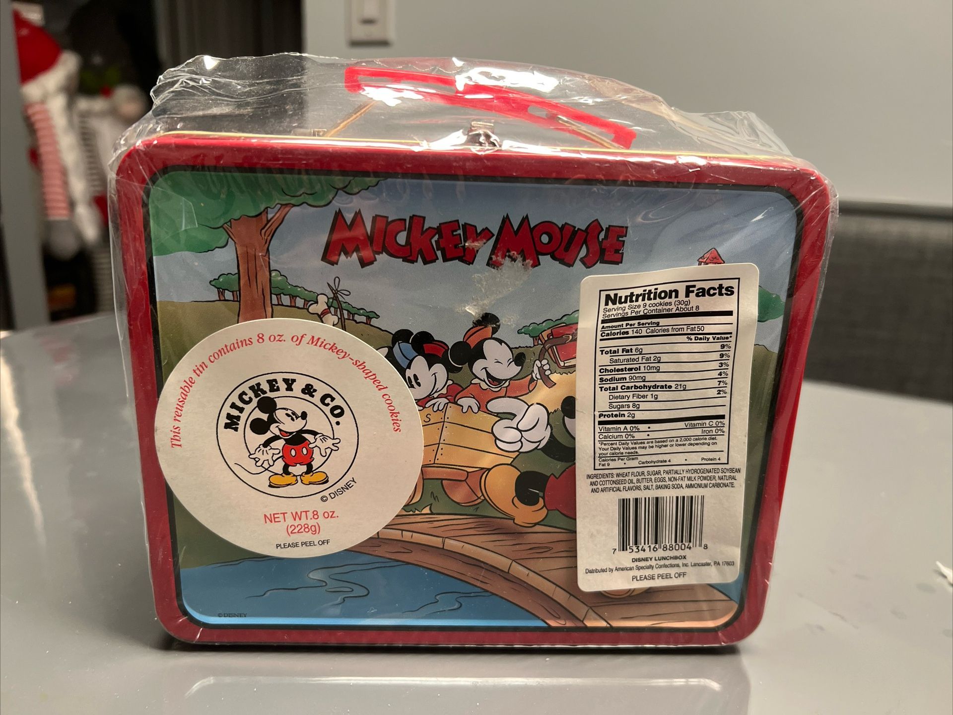 Disney Mickey Mouse Vintage Metal Lunch Box Pail 1996 Series #1 School Bus Wagon