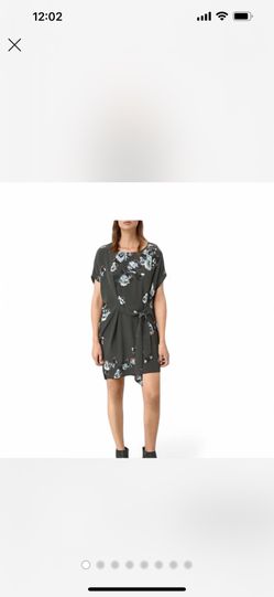 All Saints Floral Silk Mini Dress