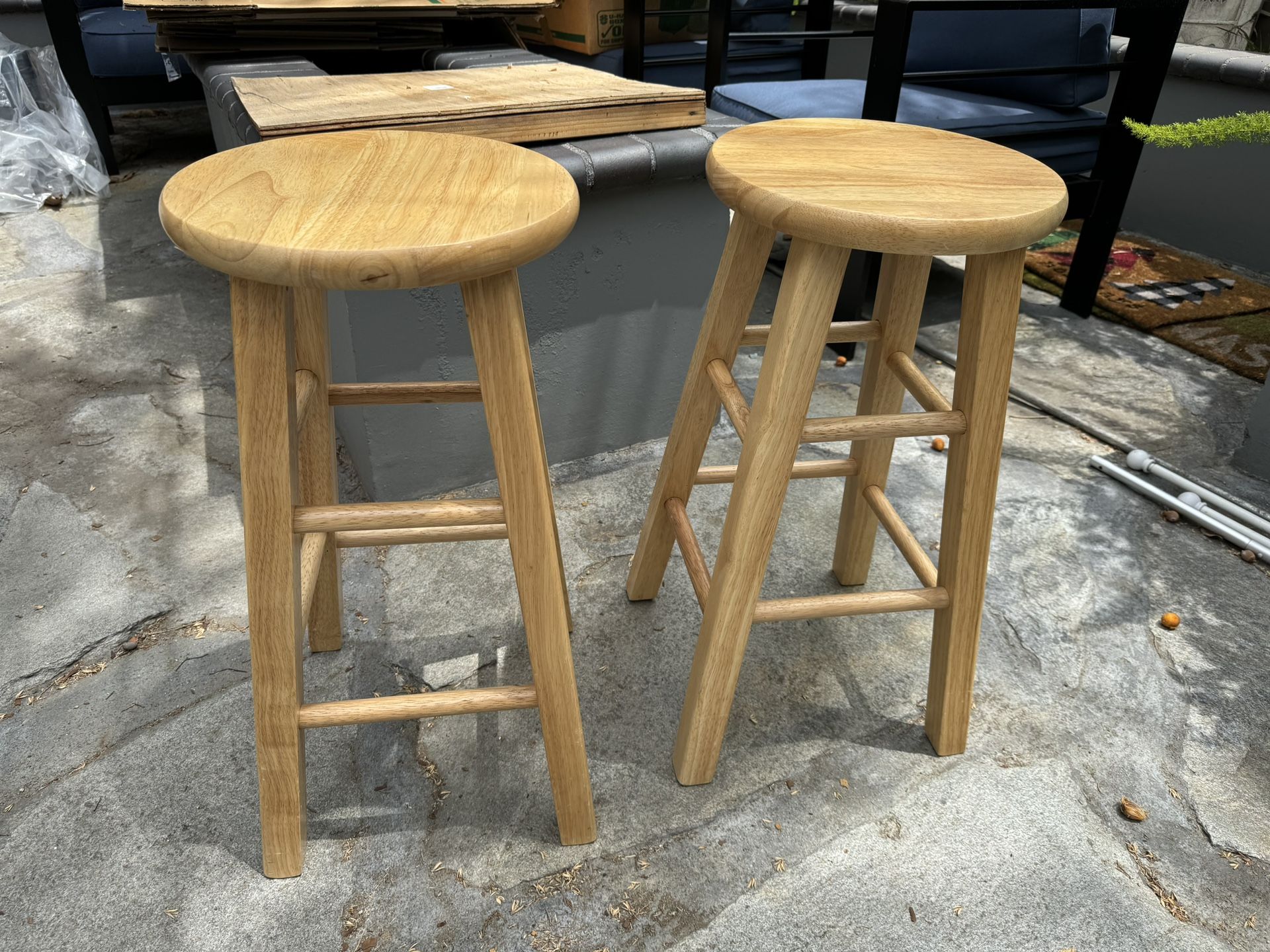 Pair Of 24” Wooden Stools