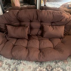 Brown Double Egg Chair Cushion