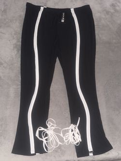 SHEIN X - Black Pants with White Stripe design – Size 3XL - Brand new with tags. 