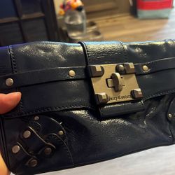 Vintage juicy couture clutch blue Patton leather