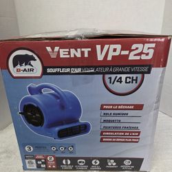 Vent VP-25 High Velocity Air Mover Fan Blower Brand New (Price Is Firm)