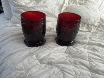 Princess House Red Fantasia Large Candle Holder