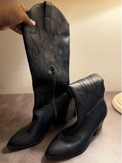 Classic Black Western Cowboy Boots for Women