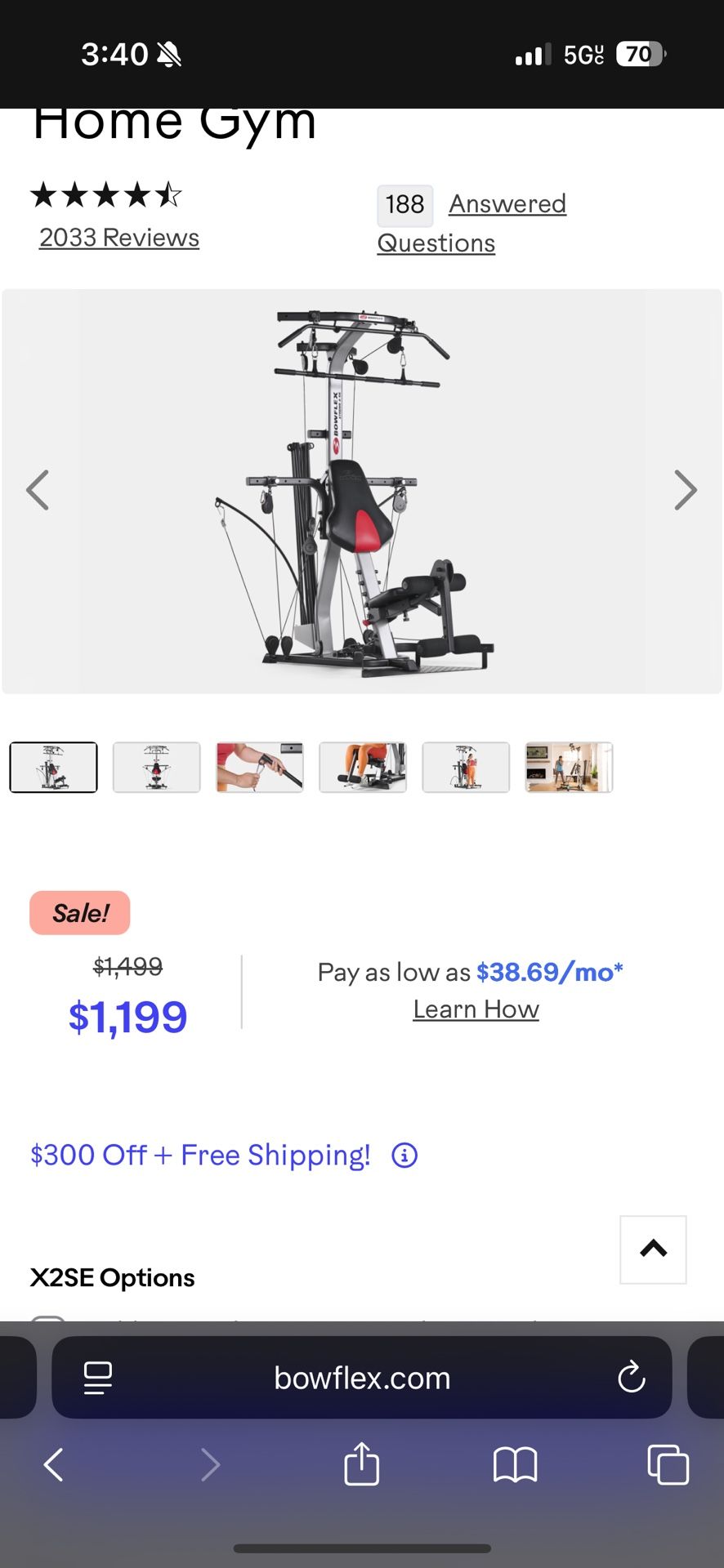 Bow Flex Exercise Machine