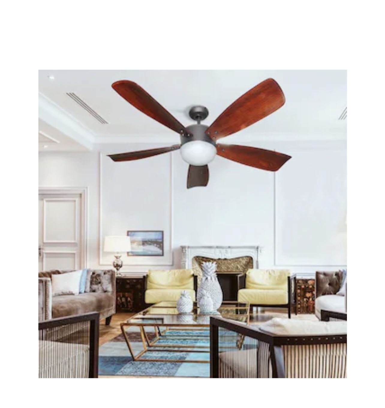 Harbor Breeze Saratoga II 60-in Oil Rubbed Bronze LED Indoor Ceiling Fan with Light Remote (5-Blade)