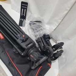 Video Tripod,  Tripod Dolly , Camera L Bracket Plate In Perfect Condition 