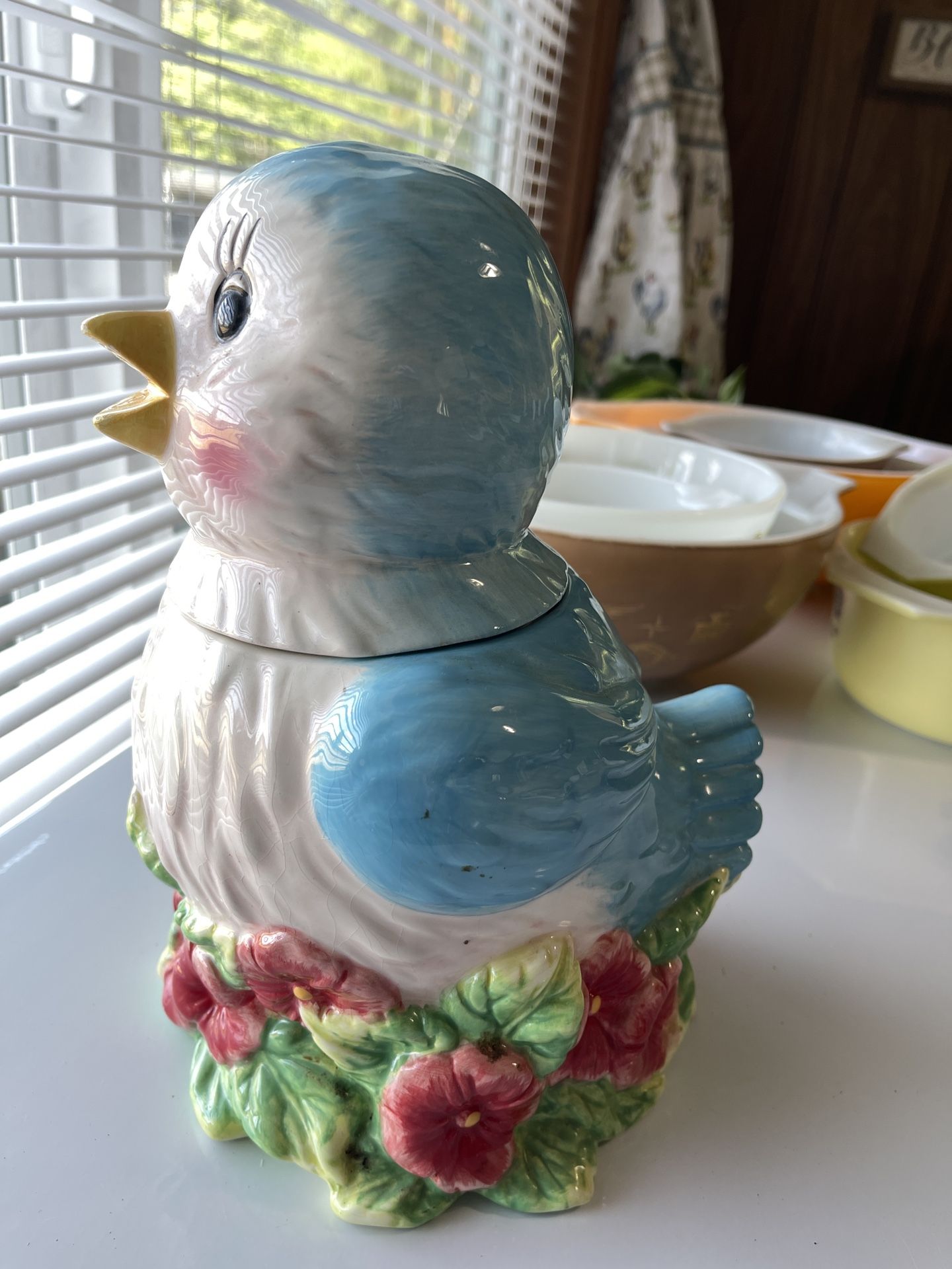 Adorable Vintage Blue Bird Cookie Jar