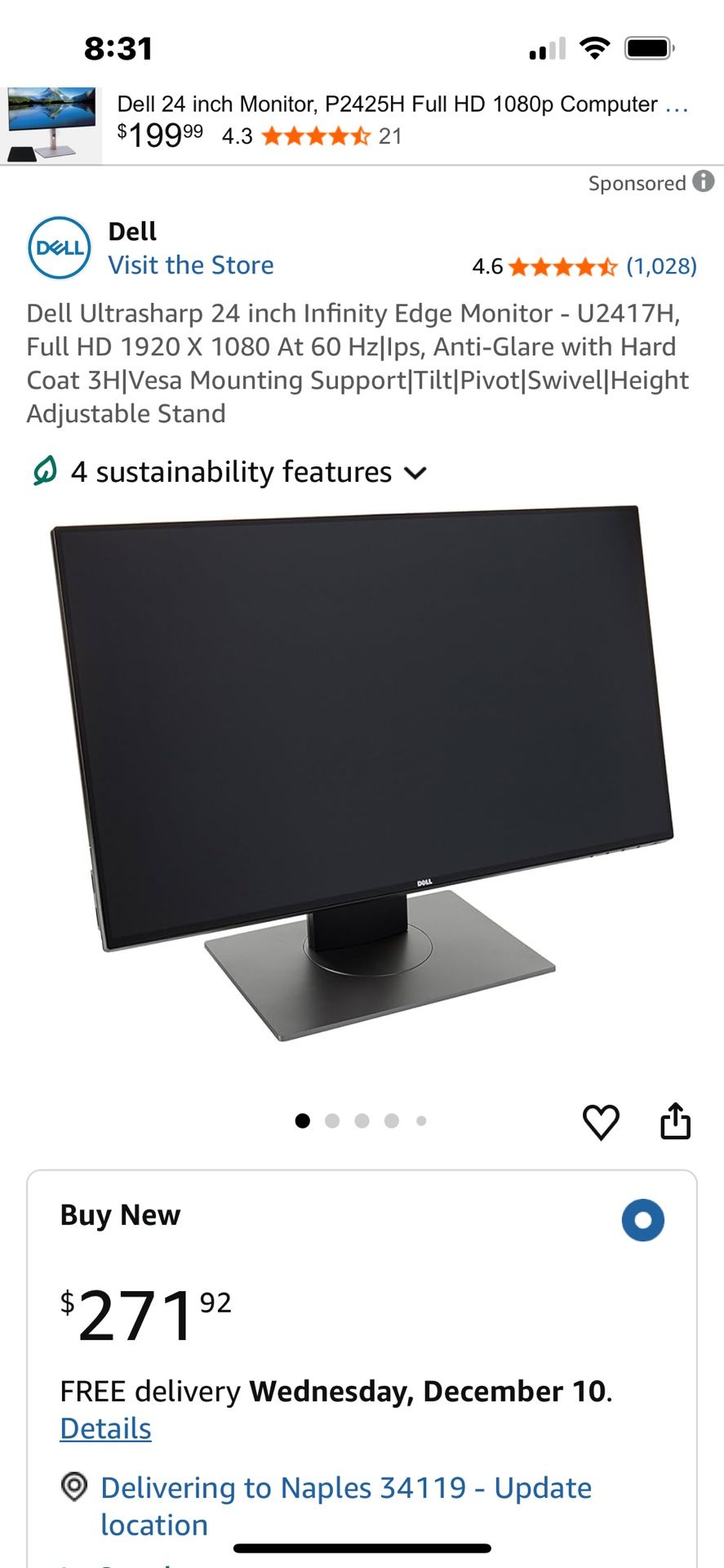 Dell 24 Inch Like New monitor