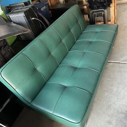 NEW Green Faux Leather Fold Out Sofa