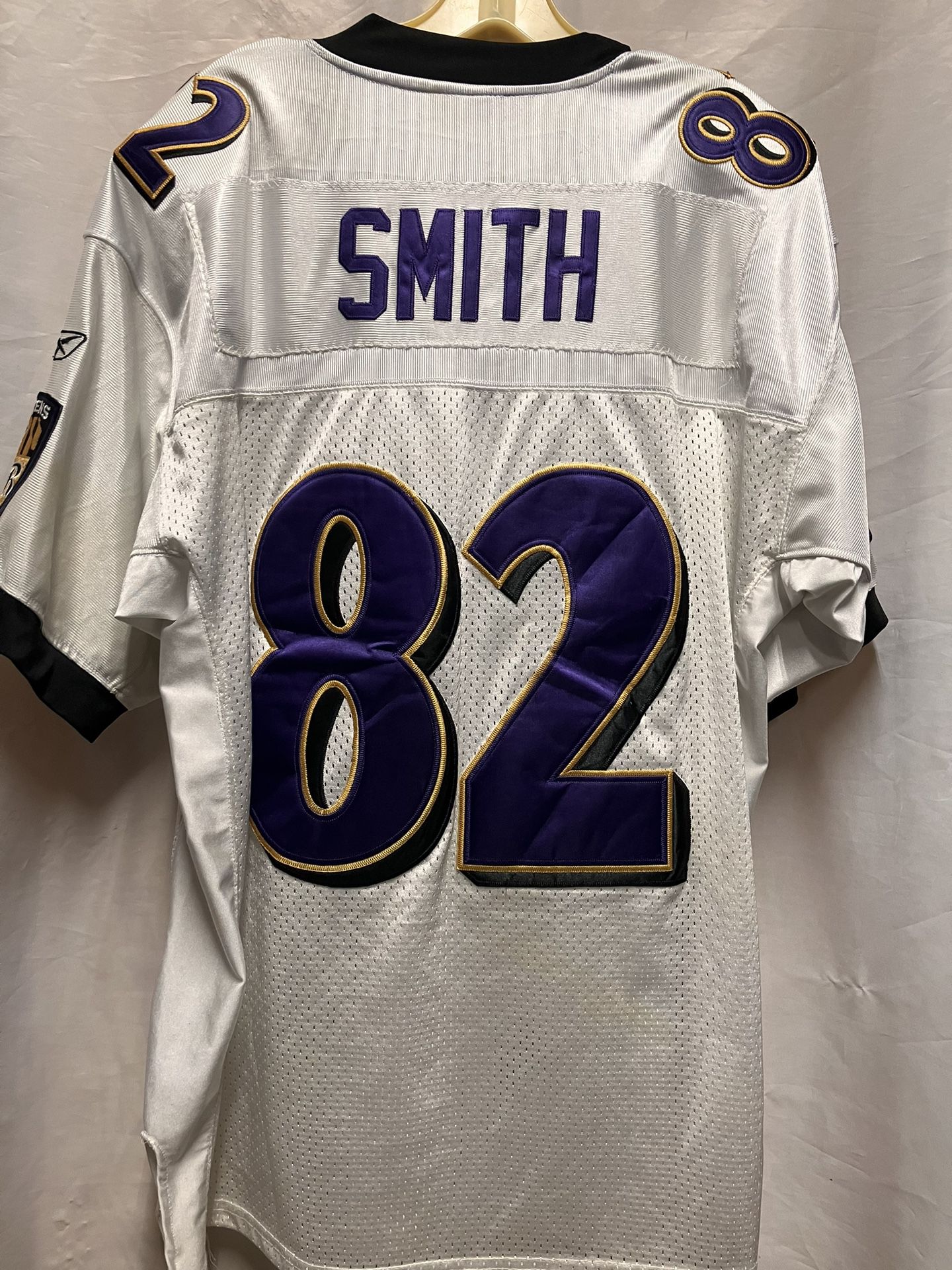 Vintage NFL Baltimore Ravens #82 Torrey Smith Reebok On-Field Embroidered Jersey