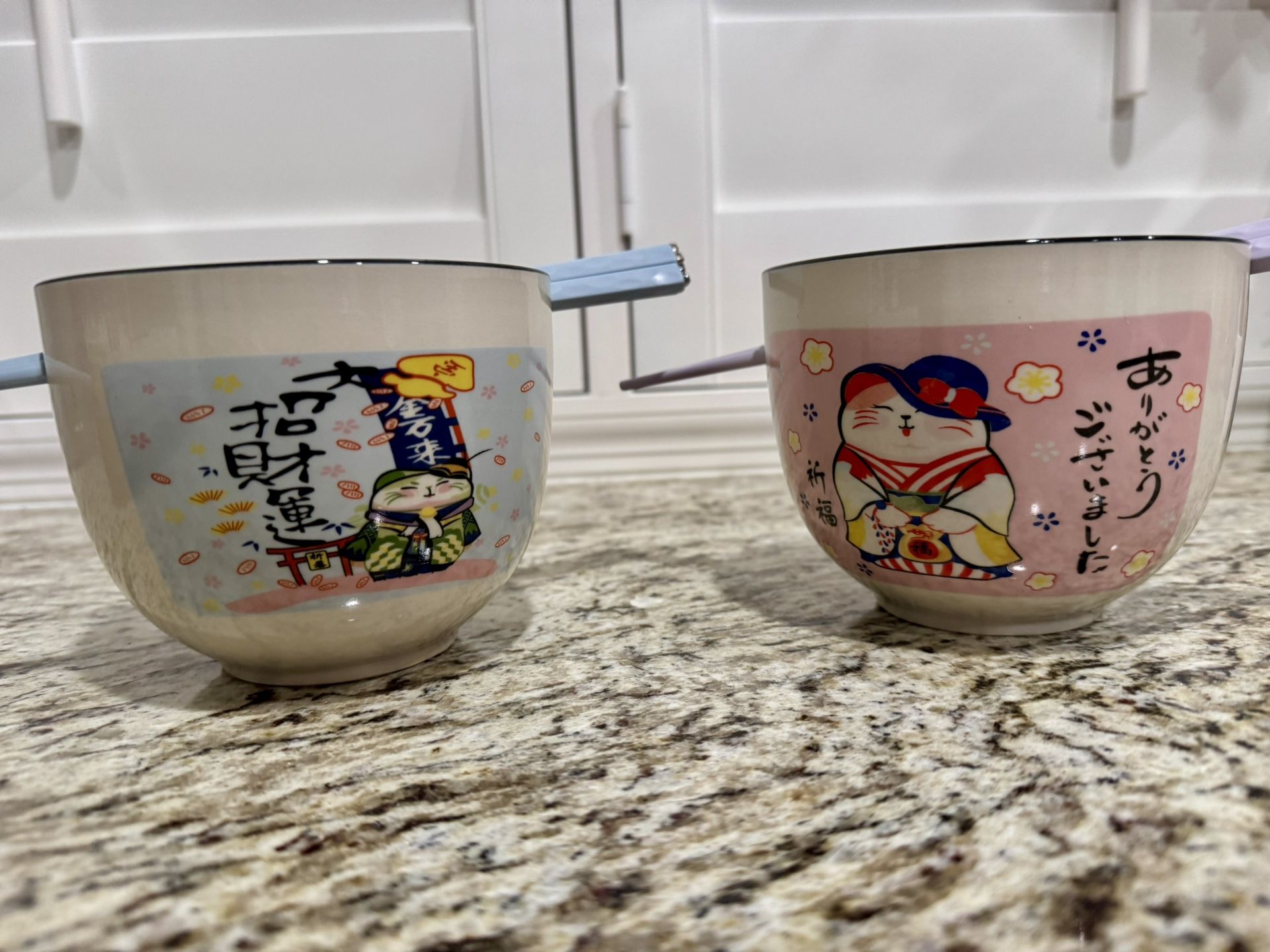 Cute Ceramic Bowl With Chopsticks