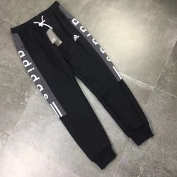 Adidas fleece lined cotton track pants L