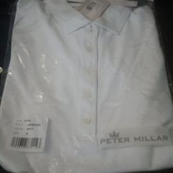 BRAND NEW WITH TAG Peter Millar Mans White Dress Shirt 