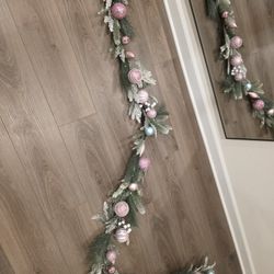 9 foot pink christmas garland