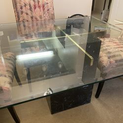 Glass table and chairs - solid marble FREE