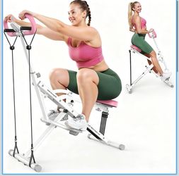 Squat Machine for Women, 330 LBS Capacity Glute Workout Equipment Exercise Machine with Adjustable Resistance, Foldable Full Body Exercise Rower for H
