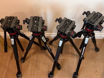 Manfrotto 055 Tripods with Video Heads – Set of 4