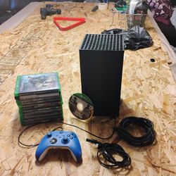Xbox series x console with games