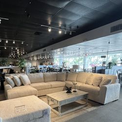 Ivory 4PC Chaise Sectional Couch