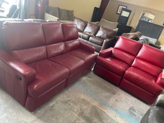 Leather sofa set reclining 🦖