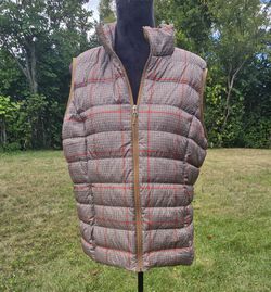 Eddie Bauer Womens Plaid Puff Vest 
