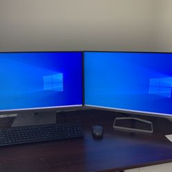 2 Pc 27inch Hp QHD Desktop Monitor HP M27fq And HP E273q