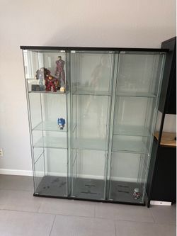 Ikea Detolf Shelves with Strip Lighting installed x3