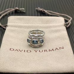 David Yurman 15mm blue sapphire five rings connected ringDavid Yurman 15mm blue sapphire five rings connected ring