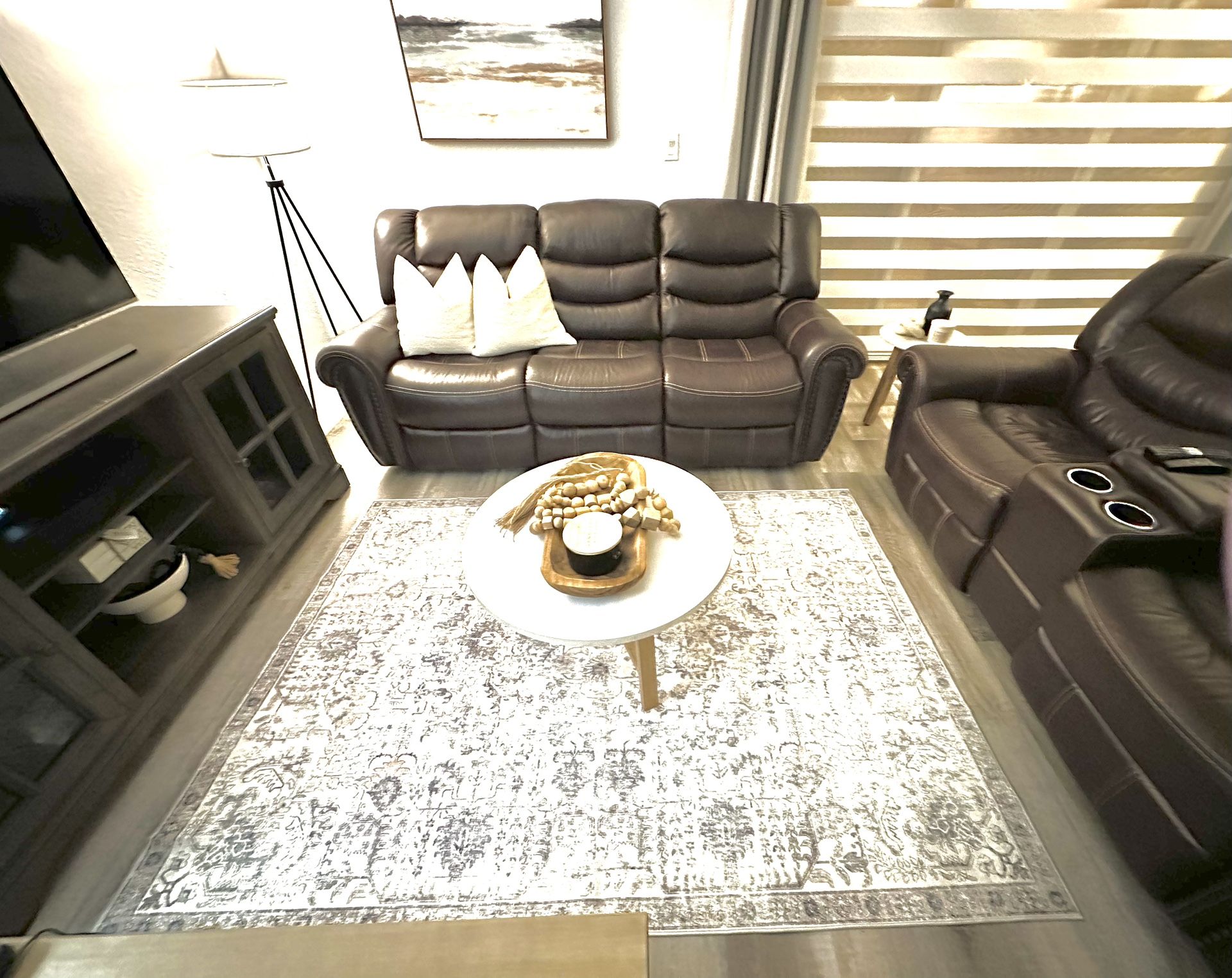 Leather Recliner Sofa