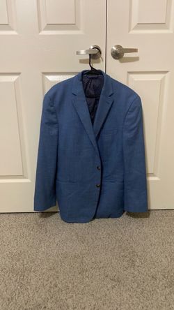 Chaps Suit Jacket Mens 44R Blue Single-Breasted Notch Hawaiian Stretch