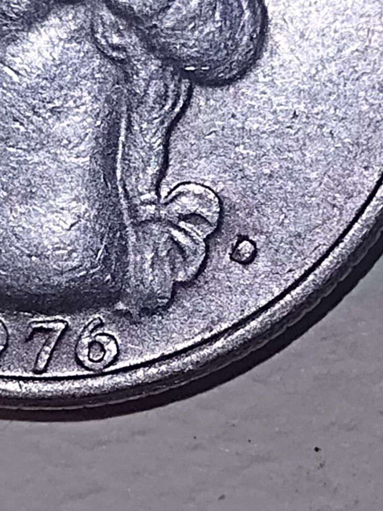 1976 Bicentennial Quarter Filled D Mint Mark