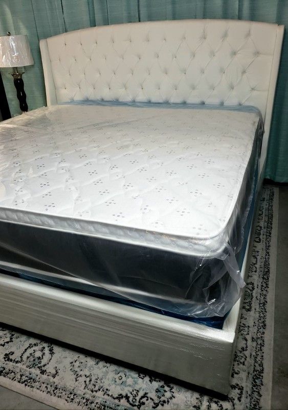 NEW KING PILLOW TOP MATTRESS BOX SPRING, BED FRAME IS NOT INCLUDED