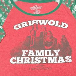 National Lampoon's Shirt Women Medium Red Christmas Vacation Graphic 3/4 Sleeve