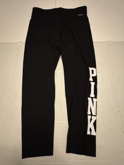 Pre Owned Good  Victoria’s Secret PINK Leggings  Printed  Black White  Women  Size Medium