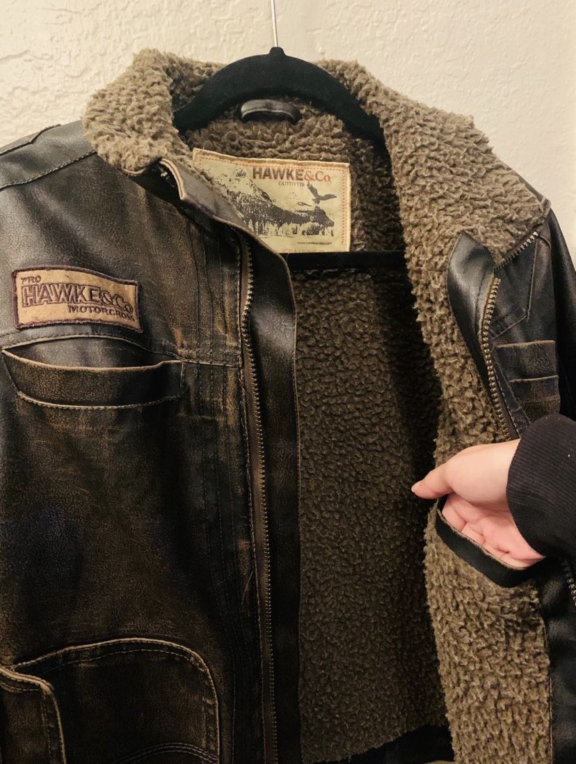 Hawke and co leather jacket cheap