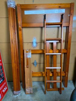 Wooden twin loft bed $50