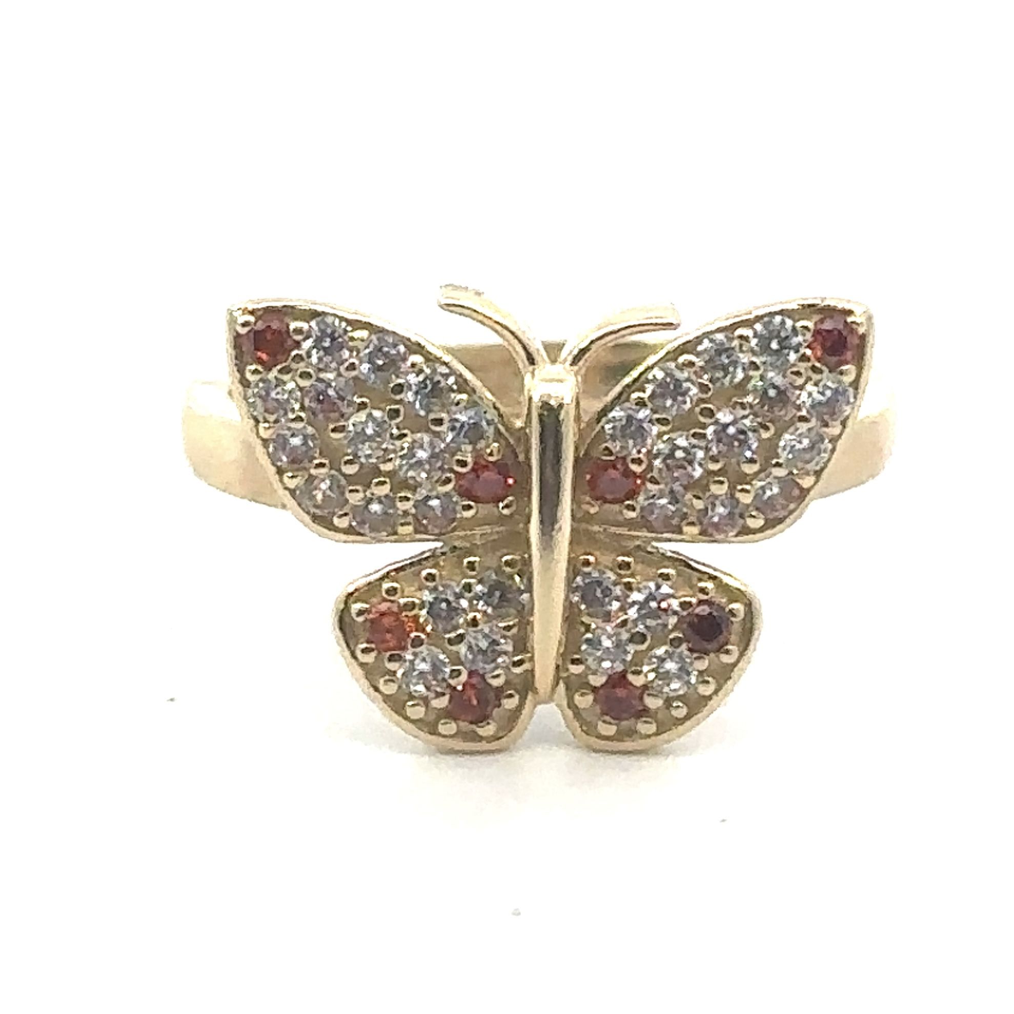 Woman’s Ladies 10k Yellow Gold CZ Butterfly Ring Size 6.5 GP3118252