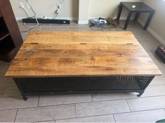 Industrial Solid Wood Storage Chest Coffee Table