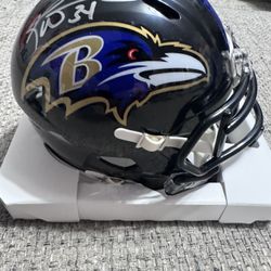 RICKY WILLIAMS Signed Autograph Speed Mini Helmet Baltimore Ravens Metabilia Coa