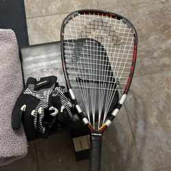 Racket ball Racket And Gloves XL Like New 