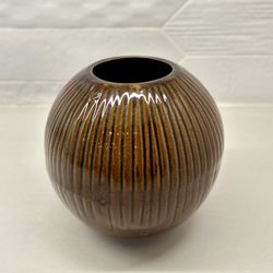 Brown Vintage Orb Flower Vase
