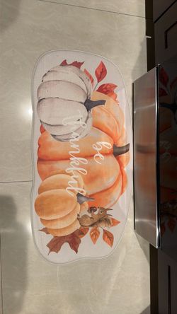 Fall Pumpkin Kitchen Mat – Be Thankful