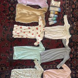 0-6 month baby sleep sacks, sleeping gowns, and bottles
