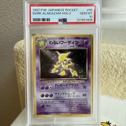 1997 POKEMON JPN ROCKET #65 DARK ALAKAZAM-HOLO PSA 10