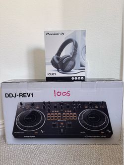 Brand New Pioneer DJ DDJ-REV1 + HDJ-CUE1 Headphones